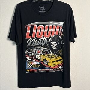 Liquid Death x NASCAR Thirst Hearse #66 Graphic T-Shirt Black Men’s Medium